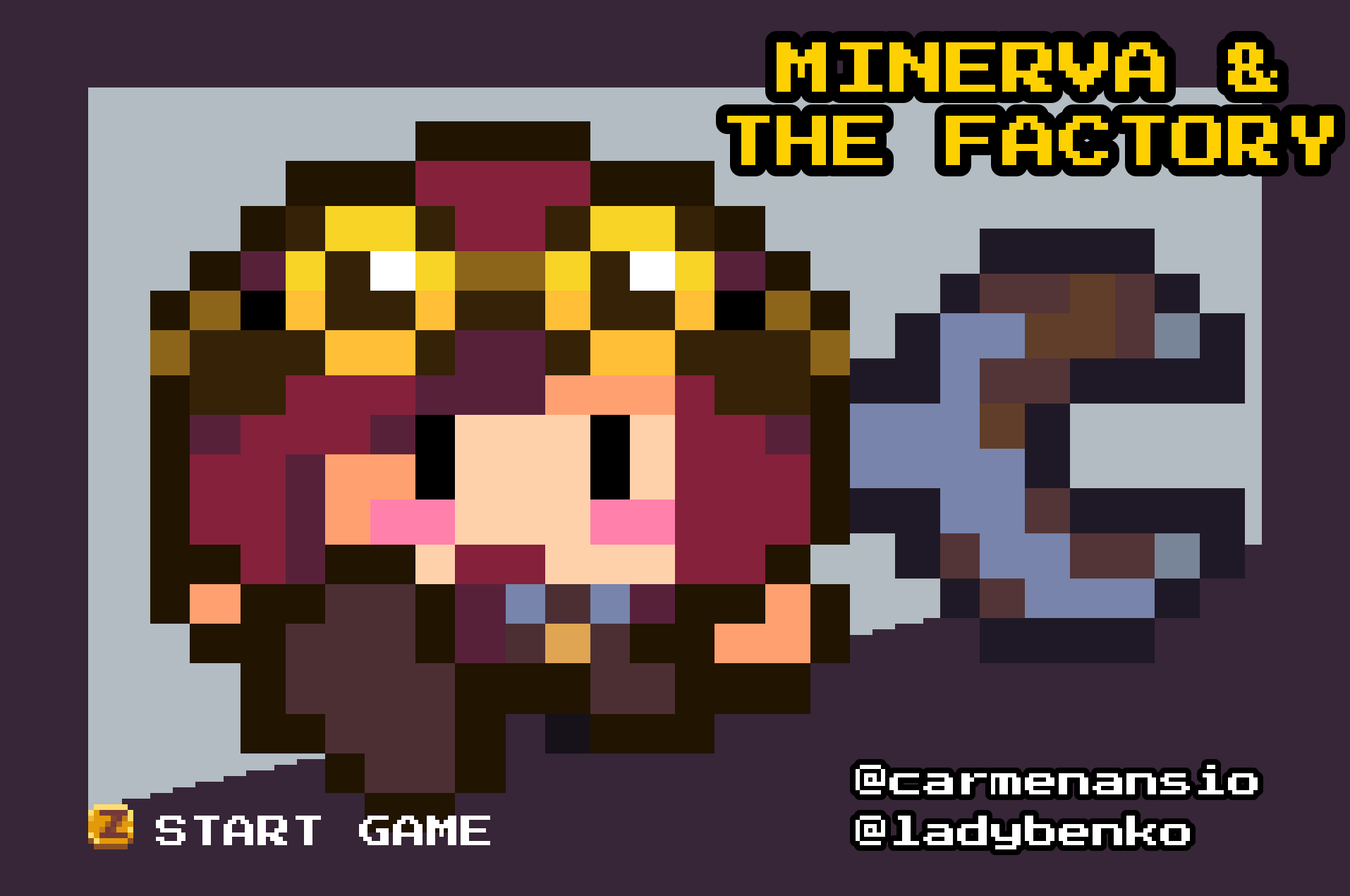 Title screen for Minerva and the Factory